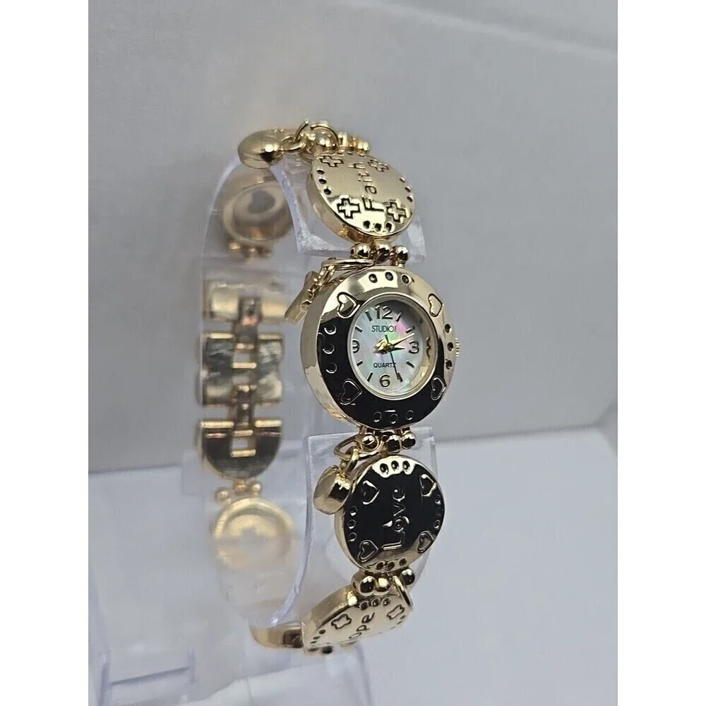 Studio Time Inspirational Watch Women Gold Tone 22mm Christian New Battery